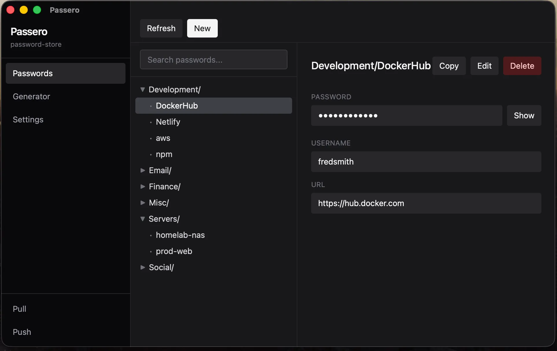 Passero password viewer